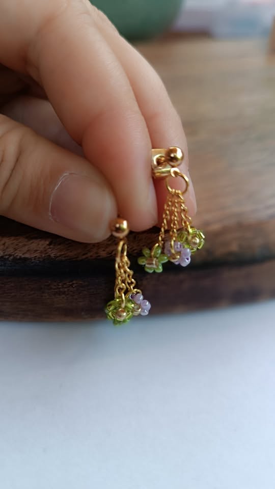 Boucles d'oreille 3 fleurs