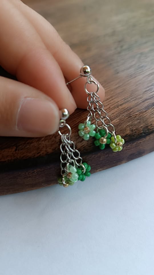 Boucles d'oreilles 3 fleurs