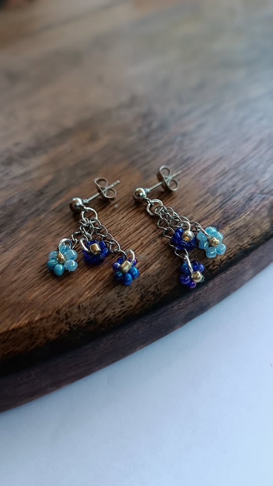Boucles d'oreilles 3 fleurs