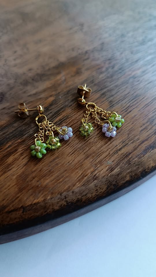 Boucles d'oreille 3 fleurs
