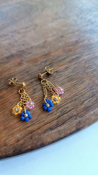 Boucles d'oreilles 3 fleurs