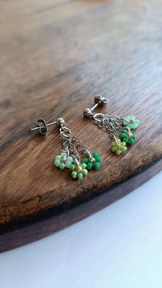 Boucles d'oreilles 3 fleurs