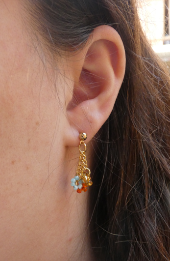 Boucles d'oreilles 3 fleurs