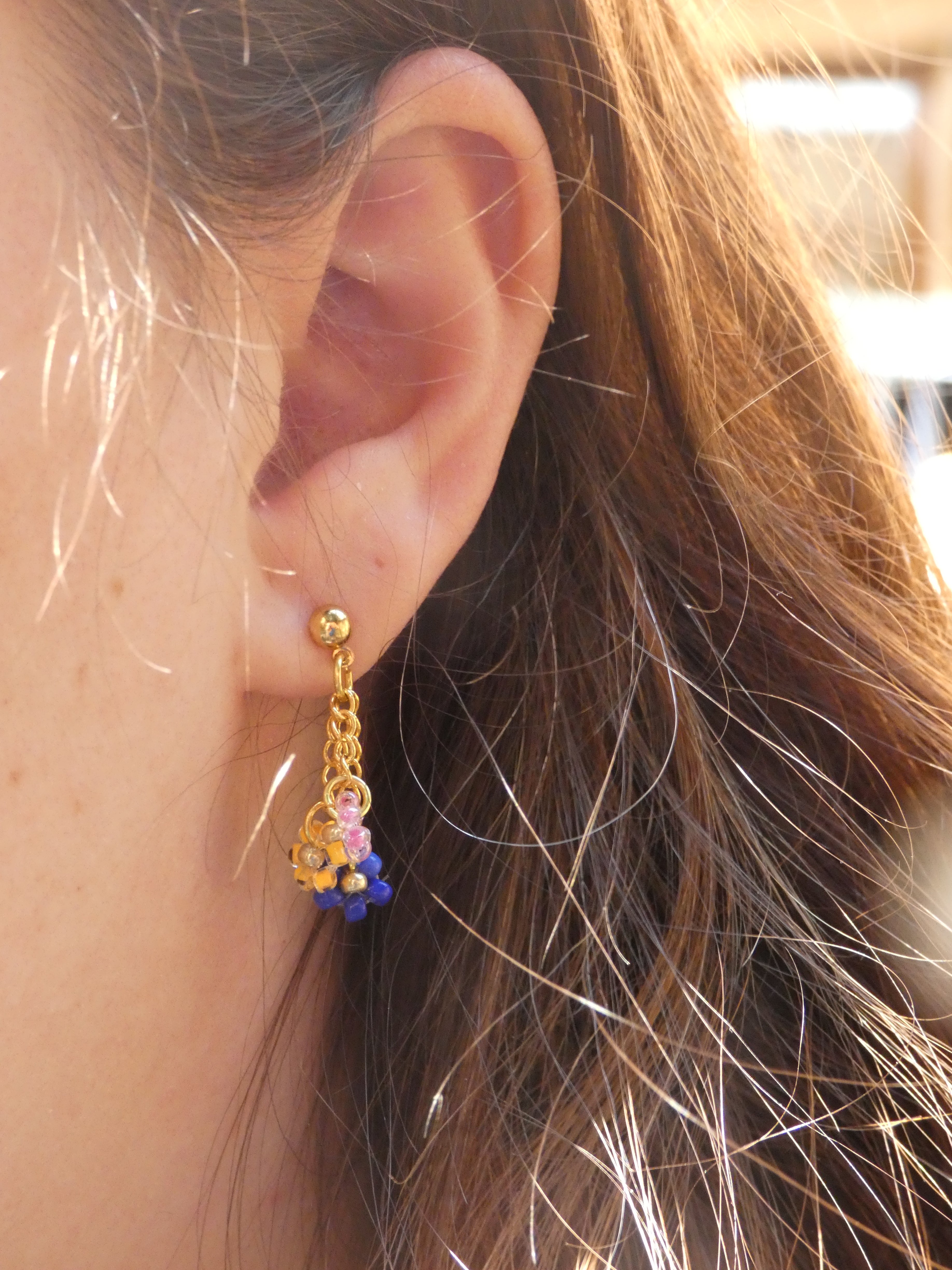 Boucles d'oreilles 3 fleurs