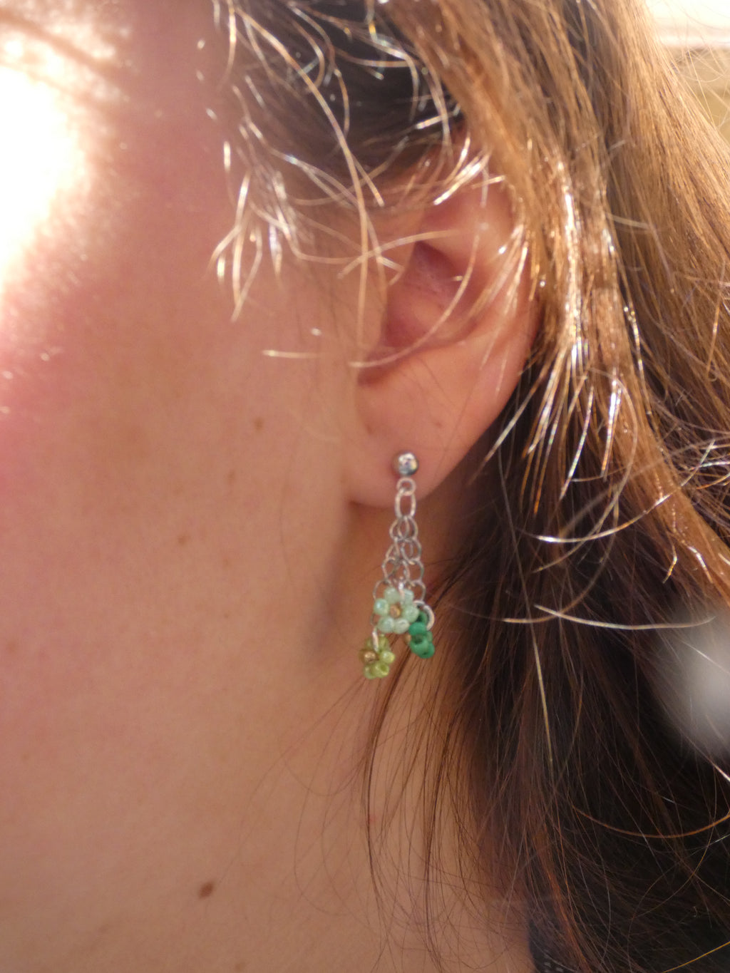 Boucles d'oreilles 3 fleurs