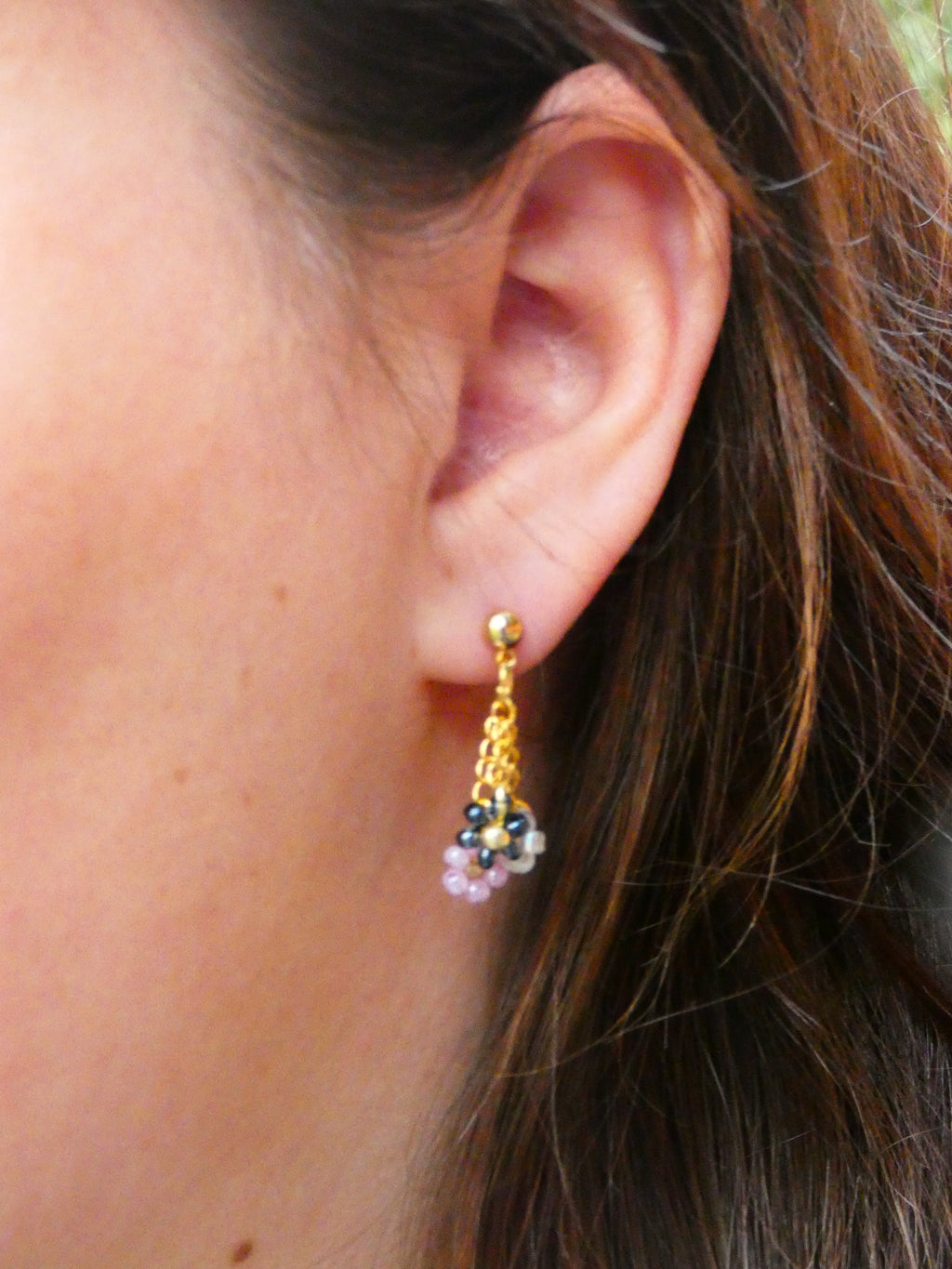 Boucles d'oreilles 3 fleurs