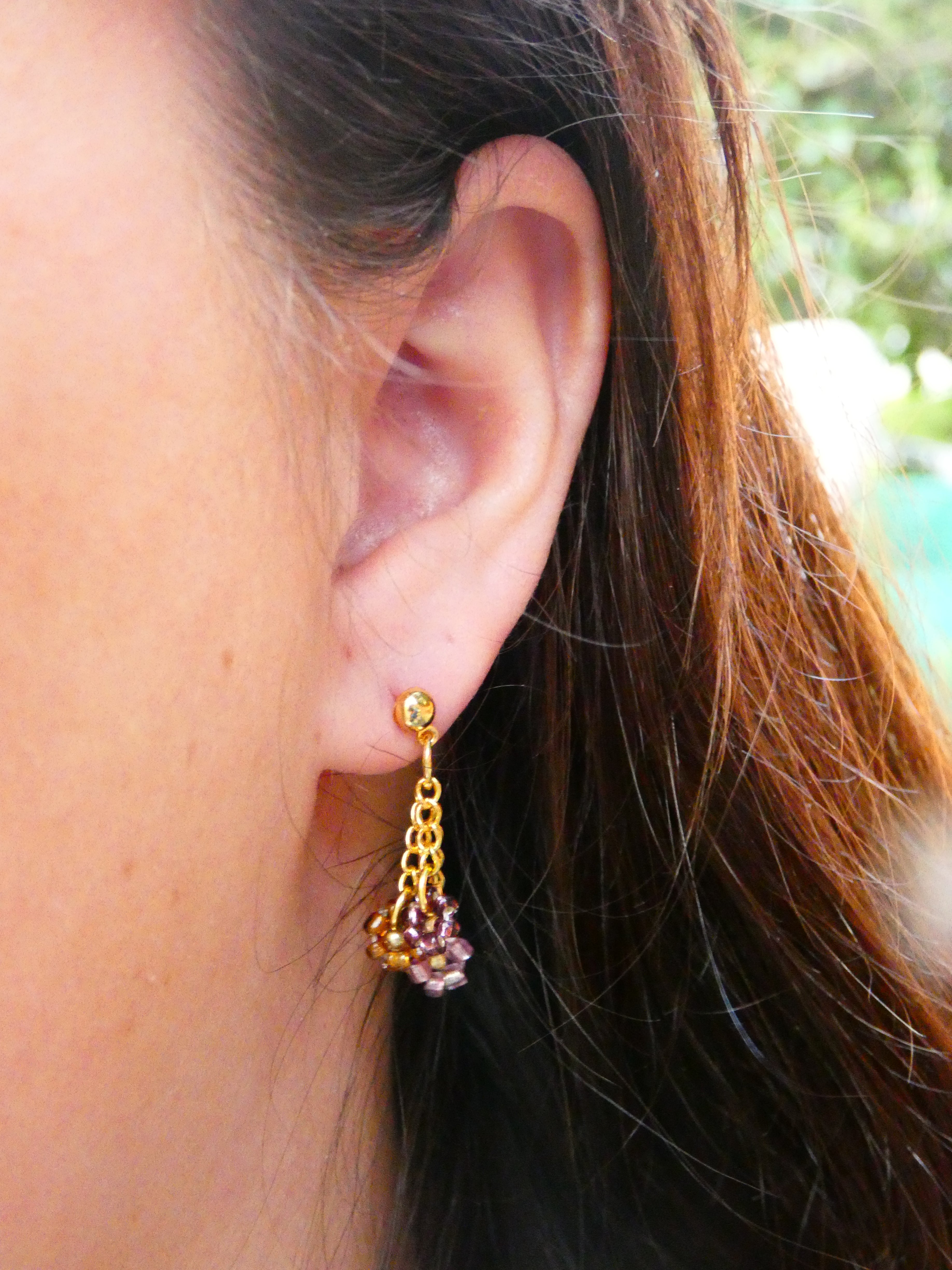 Boucles d'oreilles 3 fleurs