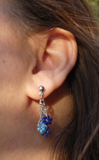 Boucles d'oreilles 3 fleurs